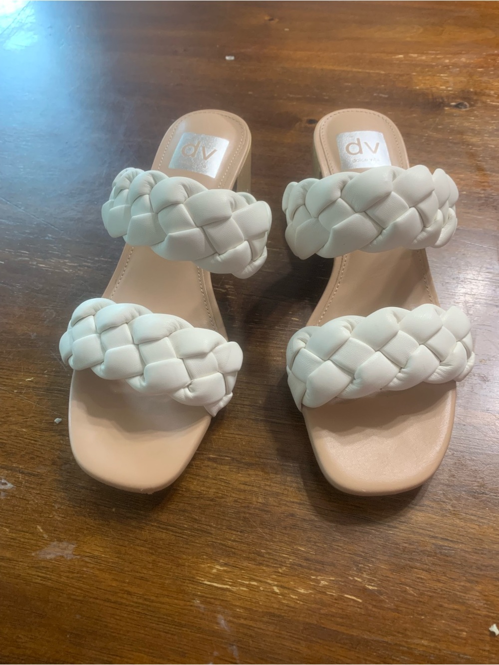 DV by Dolce Vita Cream Braided Double-Strap Slide Mules